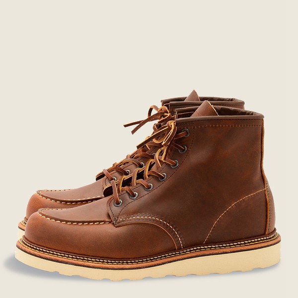 Red Wing Heritage Boots Classic Moc - 6-inchr Rough & Tough Leather - Brown - Mens FOM159687